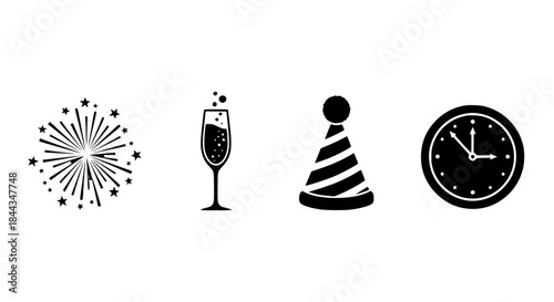 New year celebration icon 