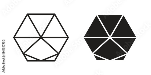 Dice d20 icons logo design, Pictogram Icons