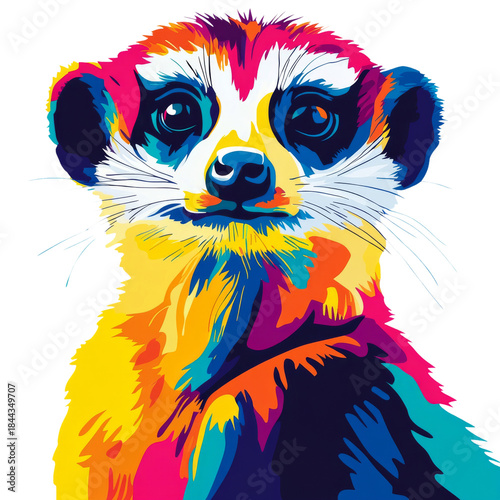 Meerkat Portrait Illustration Watercolour Painting