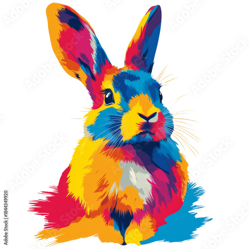 Rabbit Portrait Illustration Watercolour Painting