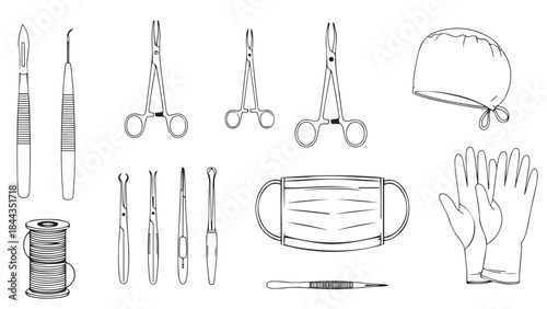 Surgical Instrument Line Art for Procedure Costing and Operating Room Financial Planning