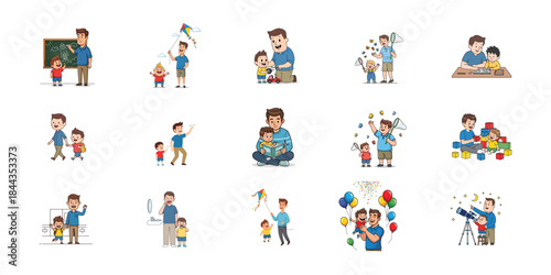 A series of illustrations depicting diverse social interactions and relationships among people