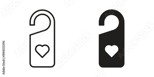 Door hanger icons on white background. Line vector sign, symbol for web and mobile