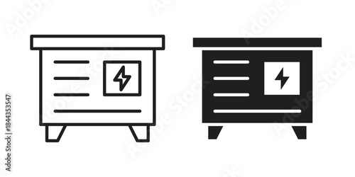 Billede på lærred Electric generator icons on white background