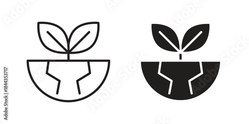 Environment icons on white background. Line vector sign, symbol for web and mobile