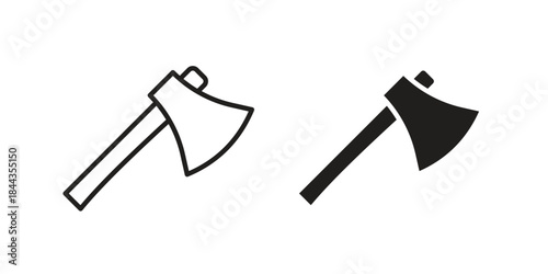 Hatchet icons on white background. Line vector sign, symbol for web and mobile