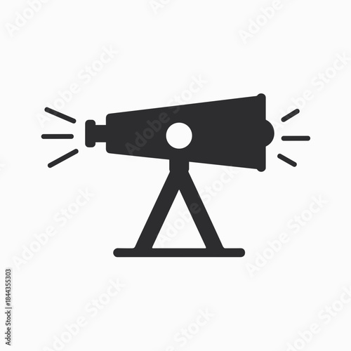 Large telescope silhouette on a minimal background  