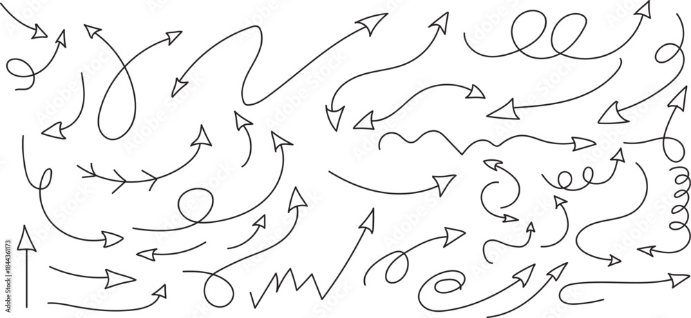 Obraz premium A collection of hand drawn arrows and abstract shapes