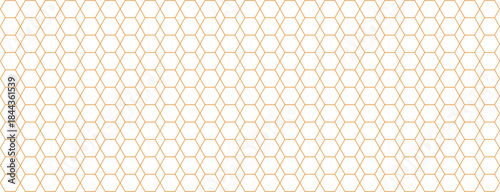 Geometric hexagon grid pattern with thin brown outlines on white background