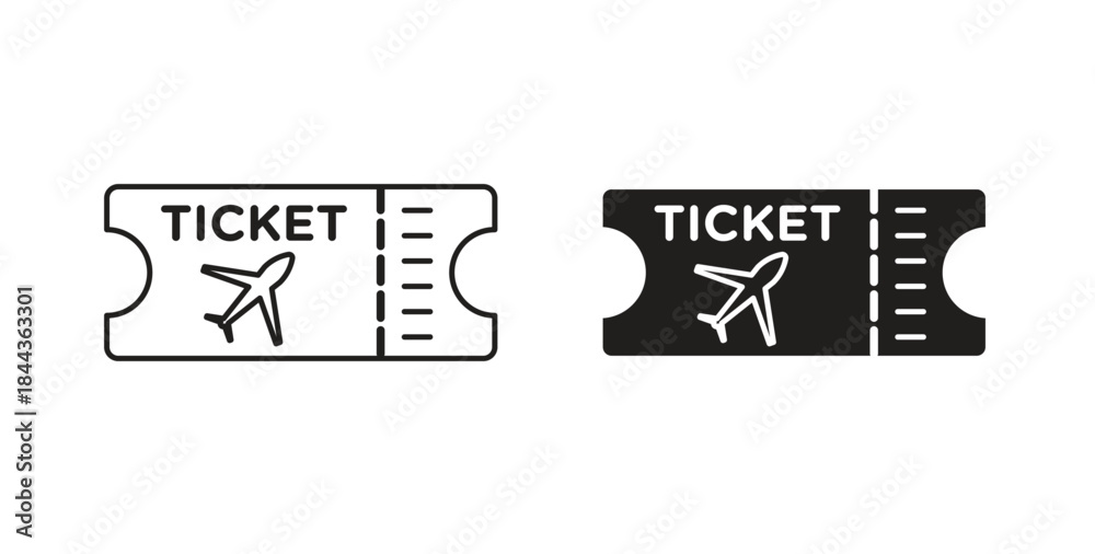 Obraz premium Ticket icon simple vectors in black, suitable for projects