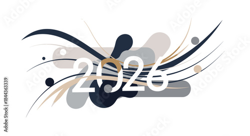Happy New Year 2026 – Abstract Flow