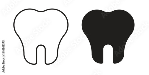 Tooth icon simple vectors in black, suitable for projects