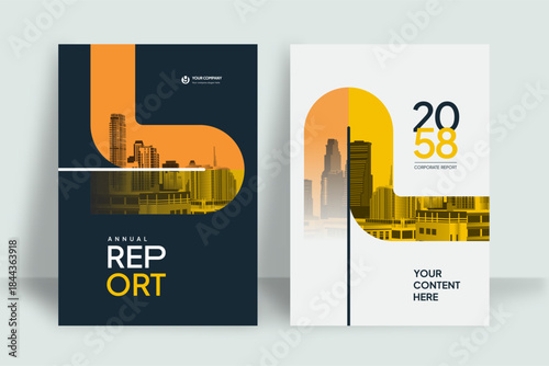 Business Report Cover Template – Yellow Geometric Layout (A4)