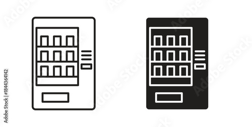 Vending machine icon simple vectors in black, suitable for projects