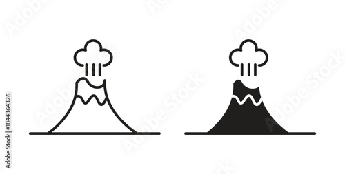 Volcano icon simple vectors in black, suitable for projects