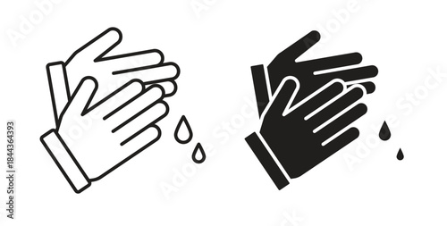 Wash hands icon simple vectors in black, suitable for projects