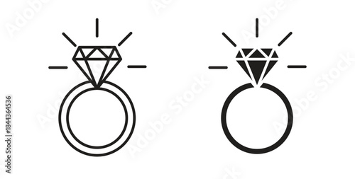 Wedding ring icon simple vectors in black, suitable for projects