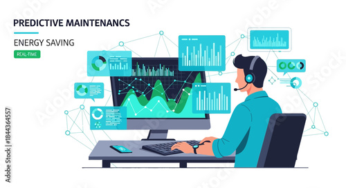 Predictive maintenance analyst utilizing energy saving strategies for real time analysis