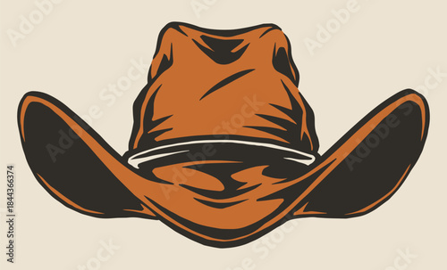 Brown cowboy hat design