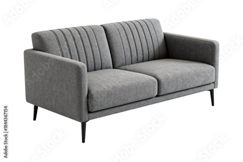 Modern Gray Fabric Loveseat Sofa