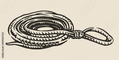 Rope coiled on a flat surface