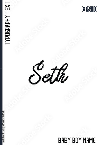 Seth     -Male Names Vector Creative Brush Typography Text Handwritten Lettering