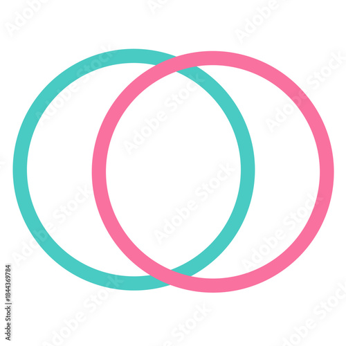 Hula Hoop Rings in Flat Illustration Style for Fitness Exercise