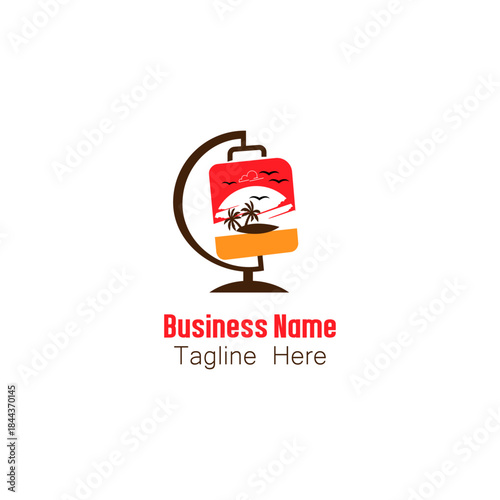 Travel Agency Logo with Globe and Suitcase