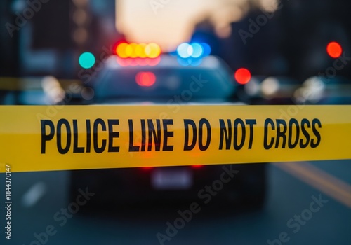 Police Line Do Not Cross Tape at Crime Scene