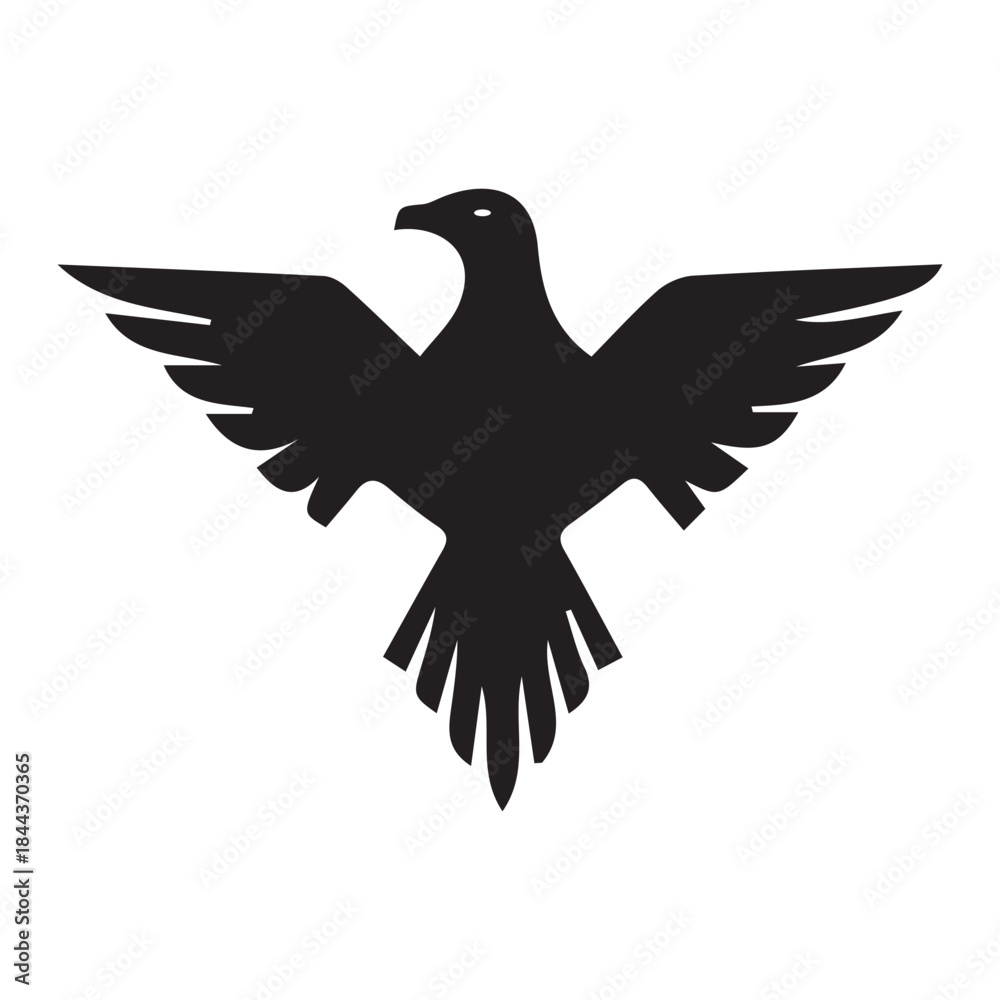 Obraz premium Minimalist Black Eagle Bird Logo Design