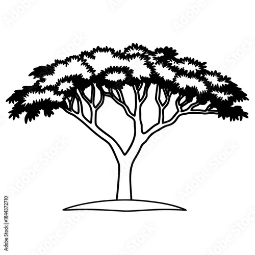 Bahrain Tree of Life Desert Acacia Vector Silhouettes Minimal Icon