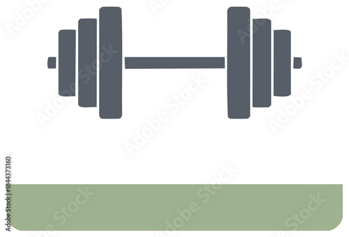 Minimalist Grey Dumbbell Icon Representing Fitness Strength Training and Healthy Lifestyle Graphic