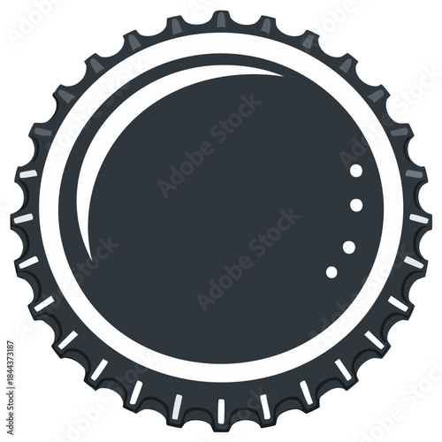 Minimalist dark grey bottle cap icon illustration for beverage branding and packaging design