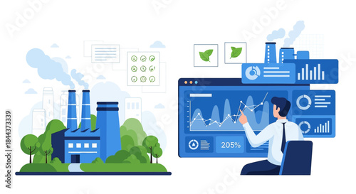 Sustainable industrial practices: Monitoring environmental impact and efficiency metrics for a