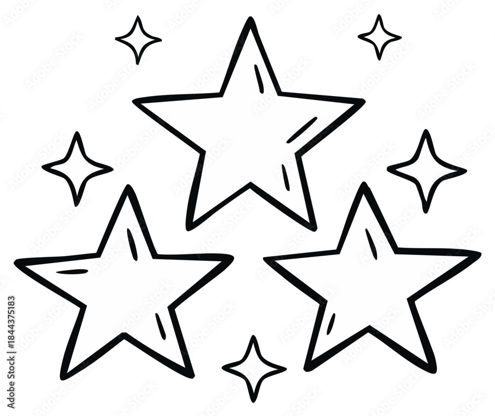 Fototapeta premium Hand Drawn Starburst Collection for Celebration and Achievement