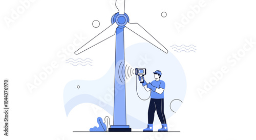 Wind turbine inspection with a professional tool for maintaining energy sustainability