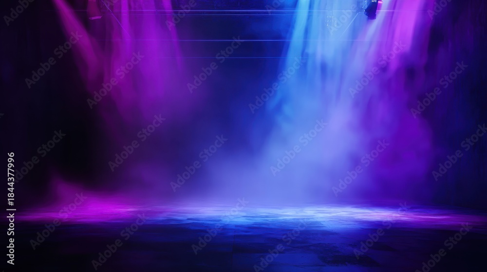Obraz premium Mystical purple smoke on dark background, abstract image of vibrant purple and pink smoke swirling over a dark surface, suggesting mystery or magic.