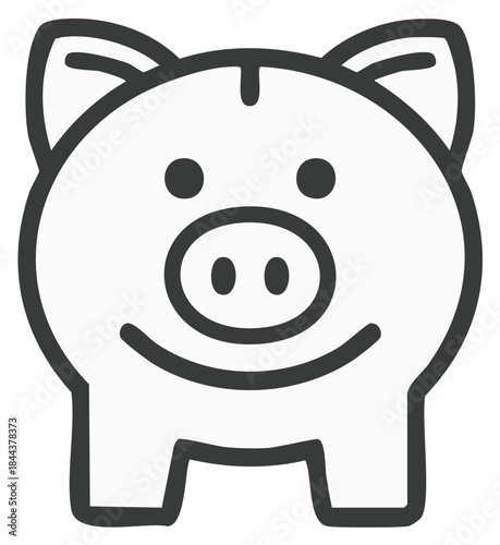Piggy Bank Simple Line Icon for Saving Money and Investment Funds
