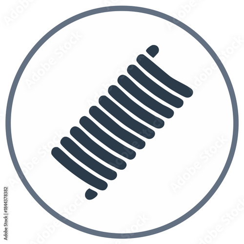 Simple Coil Spring Icon Symbolizing Elasticity, Force, and Mechanical Engineering