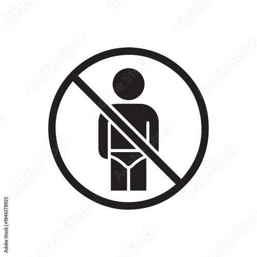  Vector Swimsuit not allowed, do not wear bathing or swim suits icon