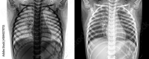 Chest Anterior Projection X-Ray Image Displaying Pulmonary and Cardiac Anatomy for Evaluation of Chest Pain and Related Conditions Isolated on Transparent Background