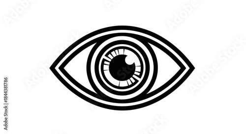 Abstract eye illustration with concentric circles symbolizing vision and insight