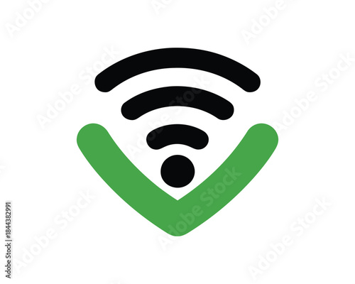 Wifi Signal Connection Quality Green Checkmark Icon For Wireless Network