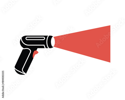 Laser pointer scanner with red beam for data reading