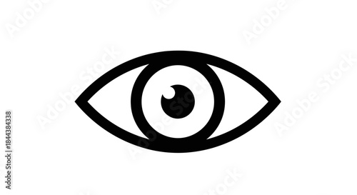 Simple eye icon illustration for eyesight design and vision concepts with elegance