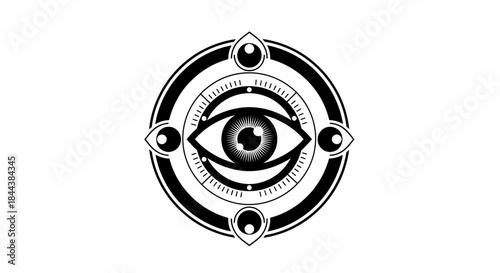 All seeing eye symbol, design for spiritual awakening and enlightenment concept