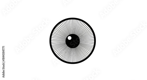 Minimalist abstract graphic of a human eye with detailed iris design aesthetic look