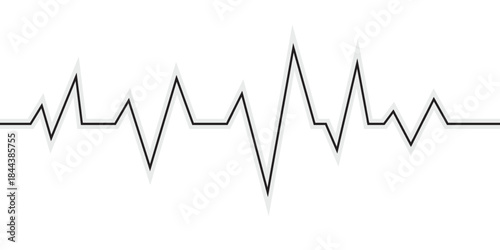 Heart pulse. Red and white colors. Heartbeat lone, cardiogram. Beautiful healthcare, medical background. Modern simple design. Icon. sign or logo. Flat style vector illustration.