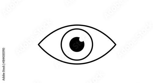 Eye minimalist illustration, optical icon with a simple and clean design for healthcare concept,