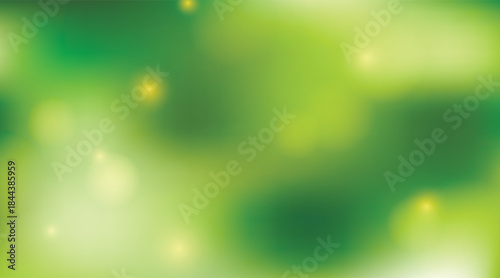 Vector illustration of soft green nature gradient background with smooth color transitions and bokeh light spots for natural eco-friendly design